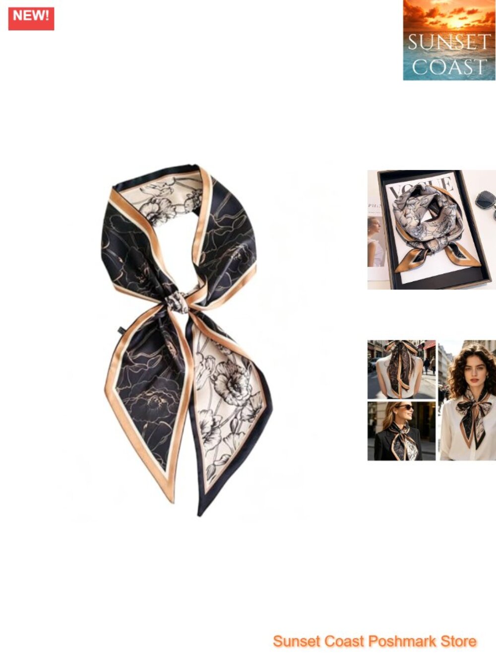Satin Scarf for Women Long Hair Scarf Head Wrap Purse Scarf